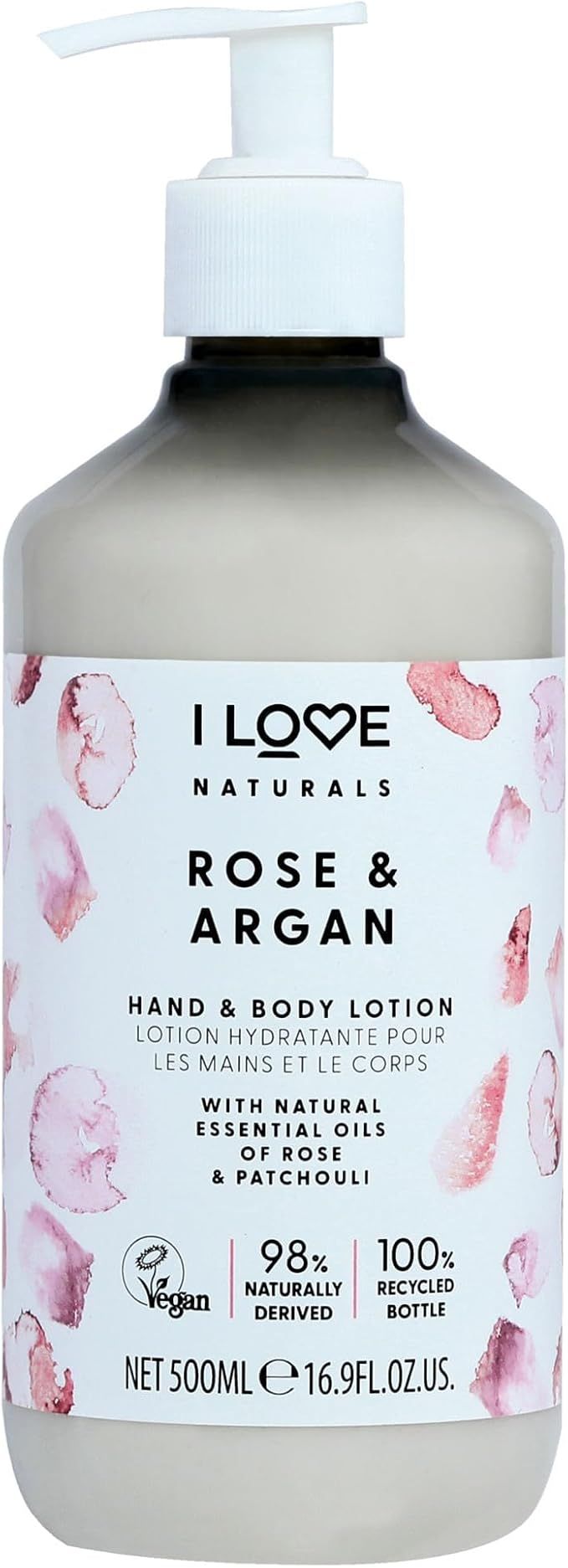 I LOVE - Naturals Hand & Body Lotion - Rose And Argan - 500ml