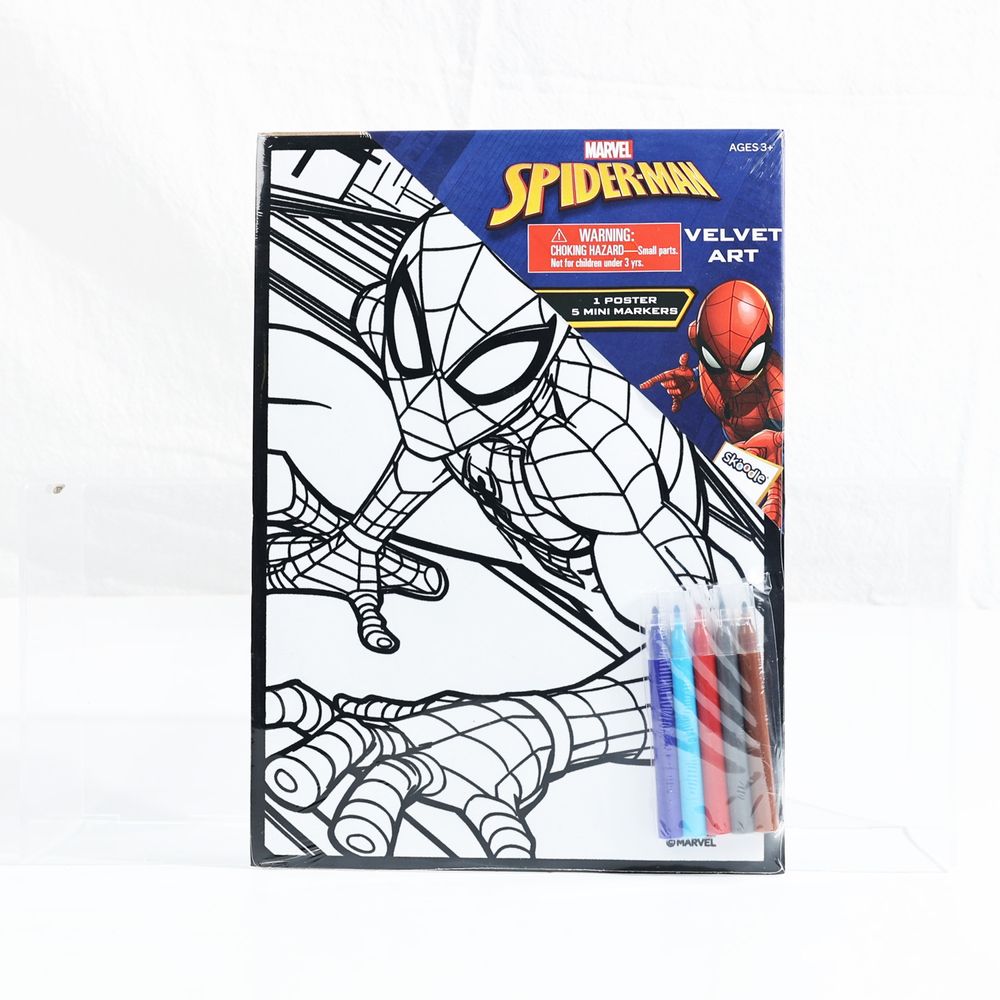Marvel Spider Man Velvet Art With Mini Markers