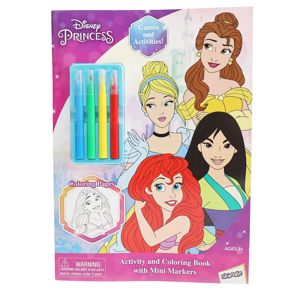 ديزني - كتاب أنشطة الأميرات مع أقلام تلوين صغيرة