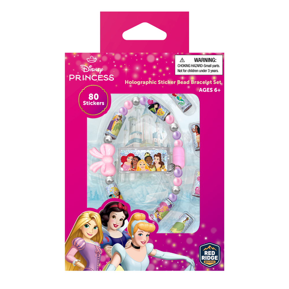 Disney - Holographic Sticker Bead Bracelet Making Craft Set - Princess