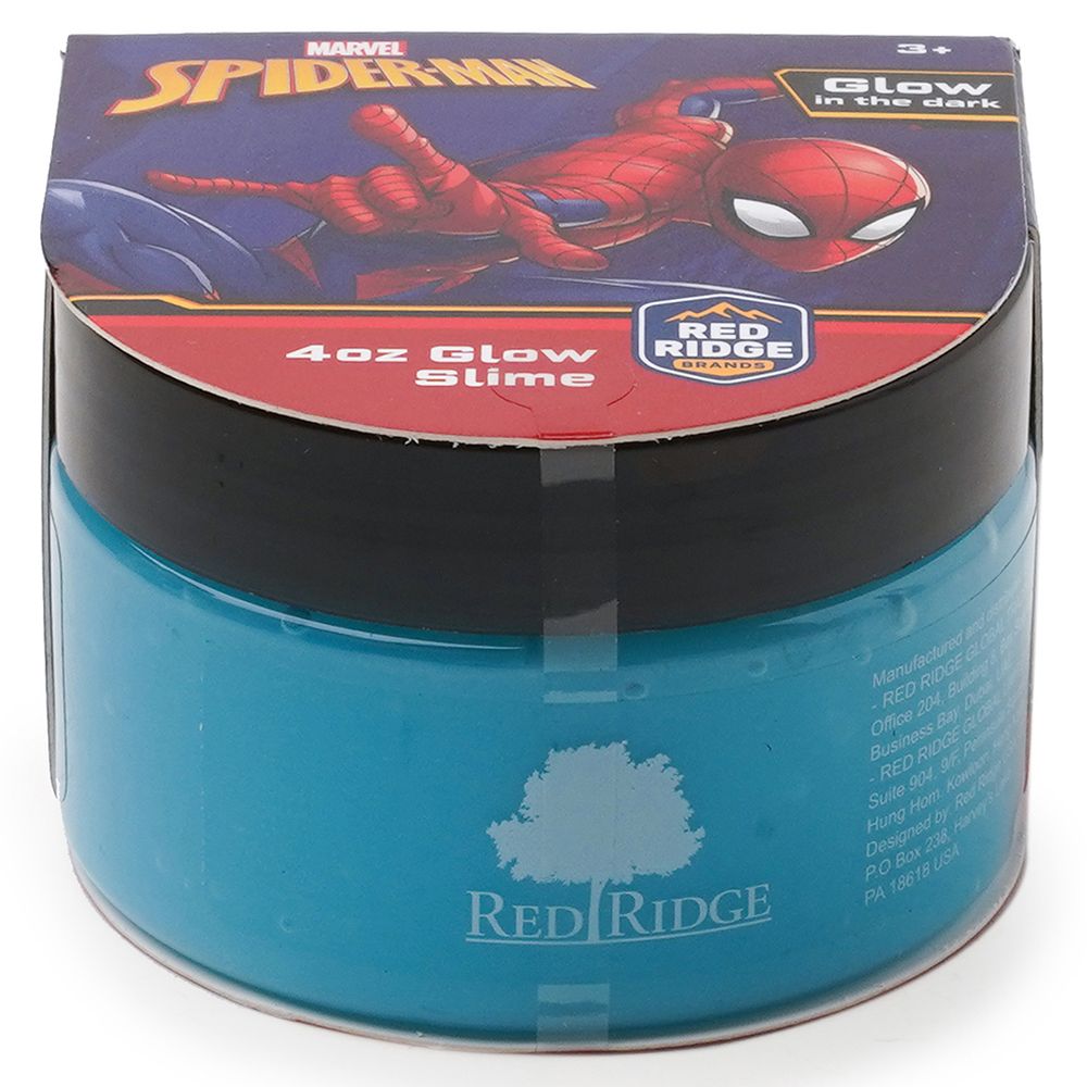 Slime Squad - Marvel Spider Man Glow Slime - Blue - 118 ml