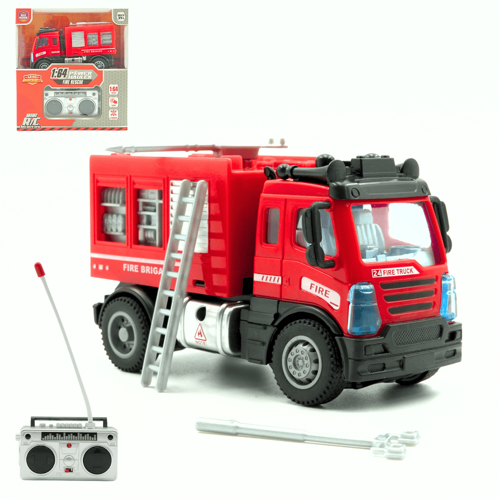 ريدريدج - مدفع مياه صغير للتحكم عن بعد 1/64 لإنقاذ الأرواح من الحرائق - أحمر