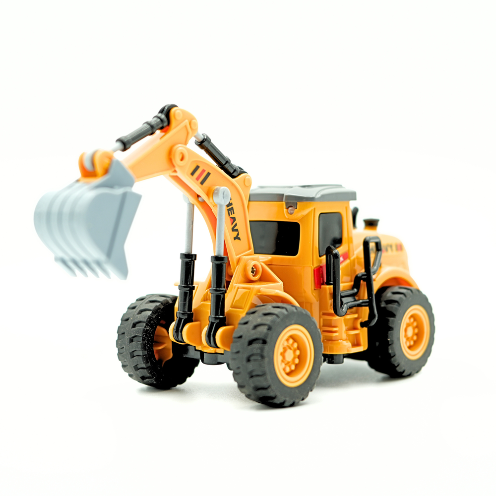 ريدريدج - حفارة بناء صغيرة تعمل بجهاز تحكم عن بعد بمقياس 1/64 مع أجزاء متحركة - أصفر