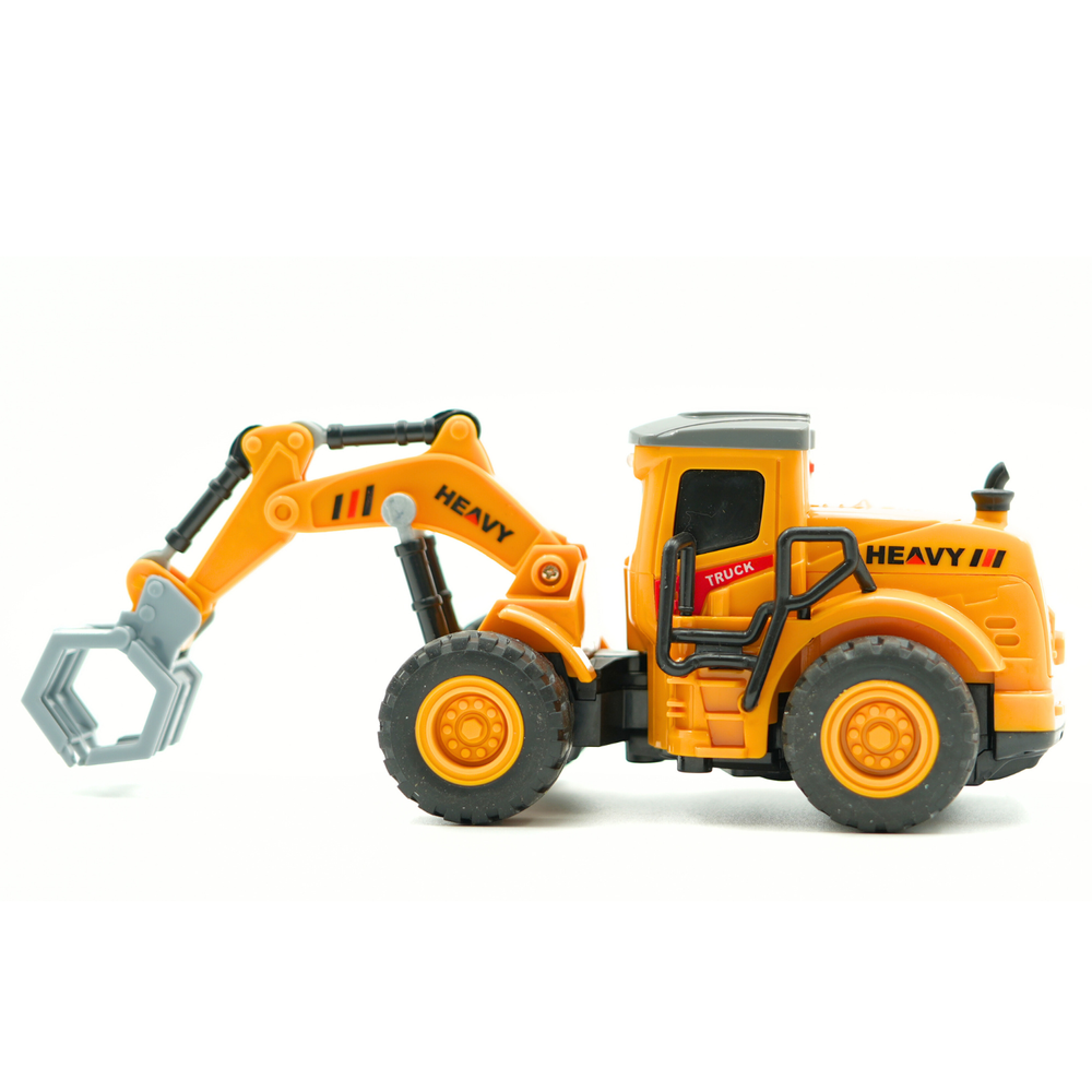 ريدريدج - حفارة بناء صغيرة بمخلب تعمل بجهاز تحكم عن بعد بأجزاء متحركة بمقياس 1/64 - أصفر