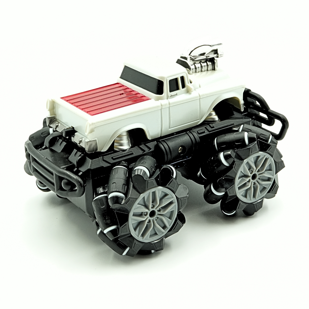 ريدريج - سيارة روك رينجر صغيرة تعمل بجهاز تحكم عن بعد بمقياس 1/64 - أبيض