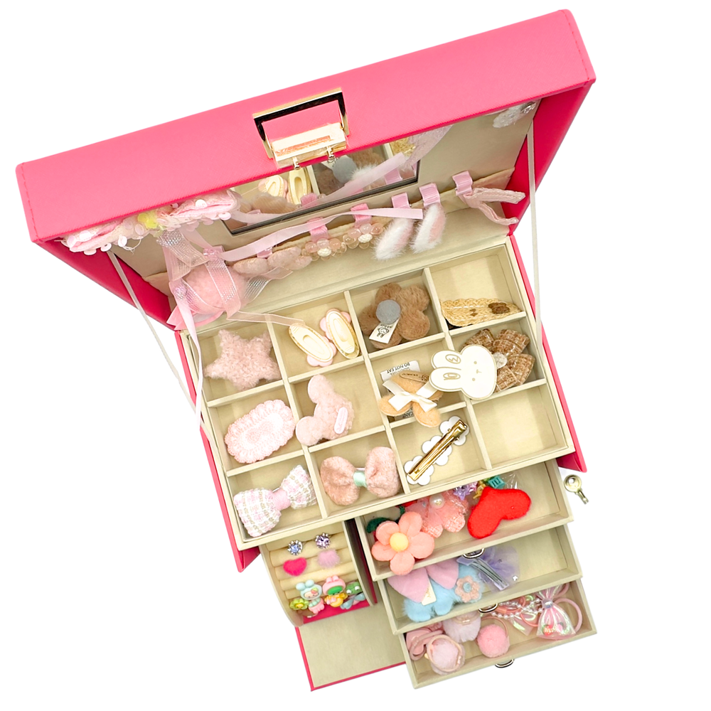 ريدريج - طقم إكسسوارات شعر للبنات - وردي - 80 قطعة