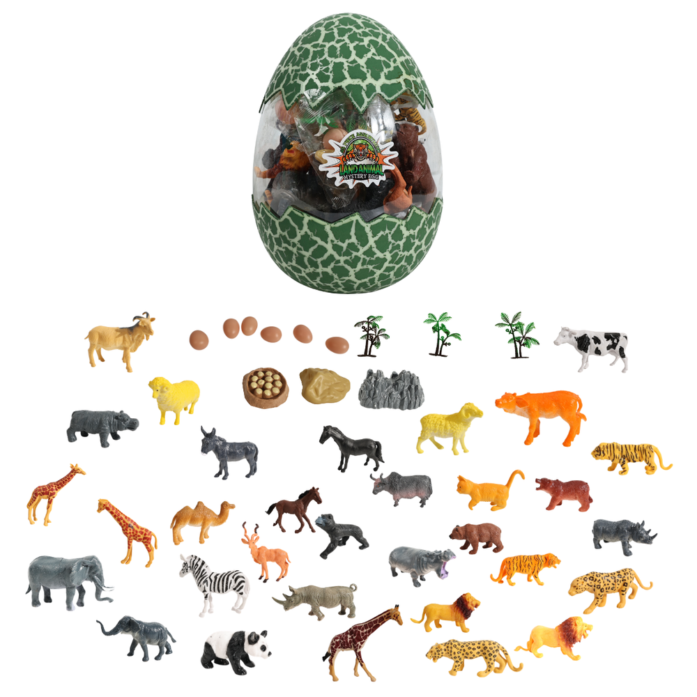 ريدريدج - مجموعة ألعاب بيض الحيوانات البرية الغامض - أكثر من 40 قطعة من مجسمات حيوانات السفاري والمزرعة