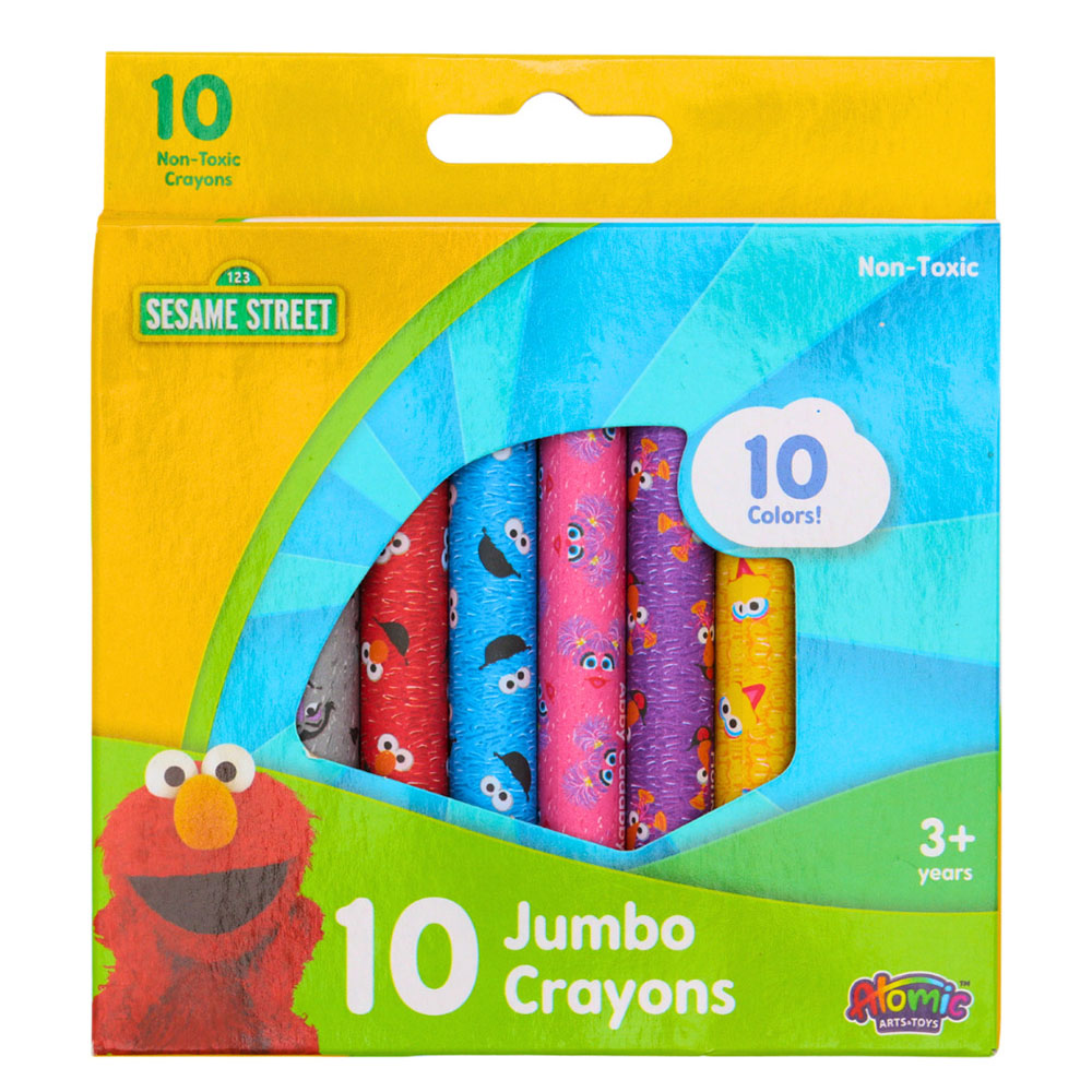 Sesame Street - Jumbo Crayons Set - Color May Vary - 10 Pcs