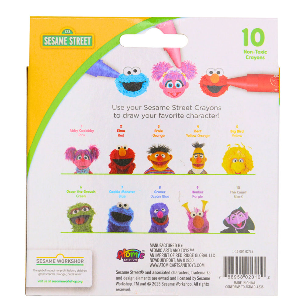 Sesame Street - Jumbo Crayons Set - Color May Vary - 10 Pcs