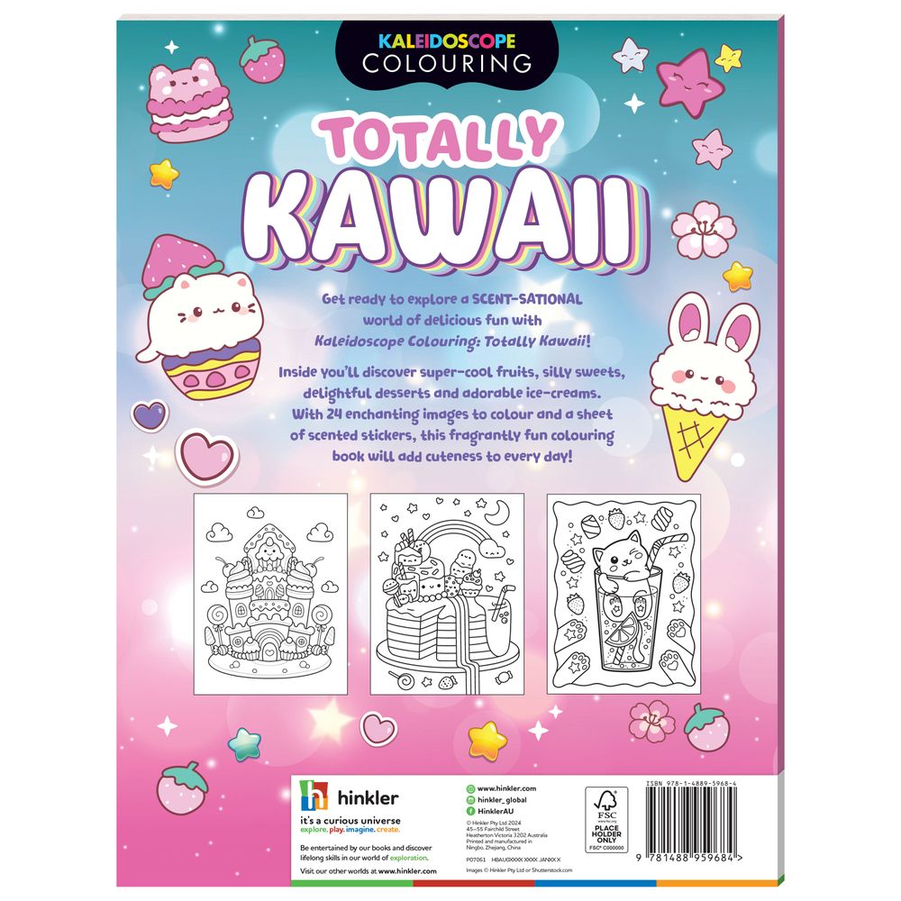 Hinkler - Kaleidoscope Colouring Pages & Scented Stickers Craft Kit - Totally Kawaii
