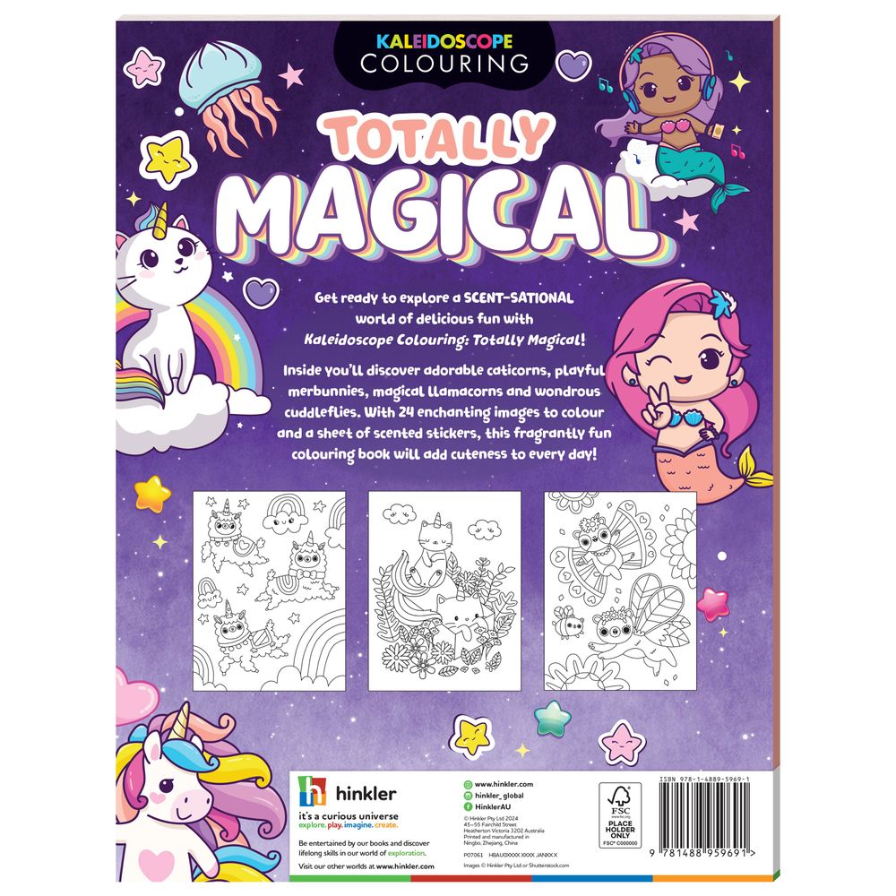 Hinkler - Kaleidoscope Colouring Pages & Scented Stickers - Totally Magical