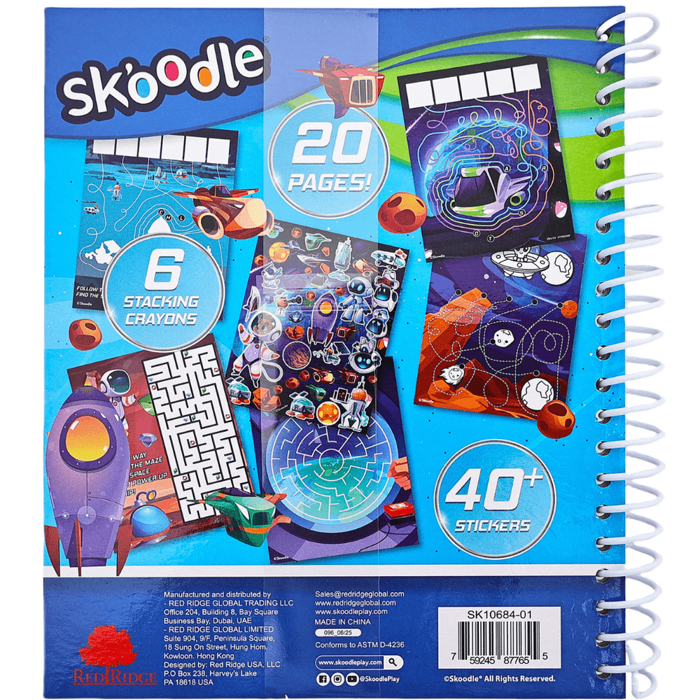 Skoodle Coloring & Activity Book With 6 Stacking Crayons Art Kit - Multicolor