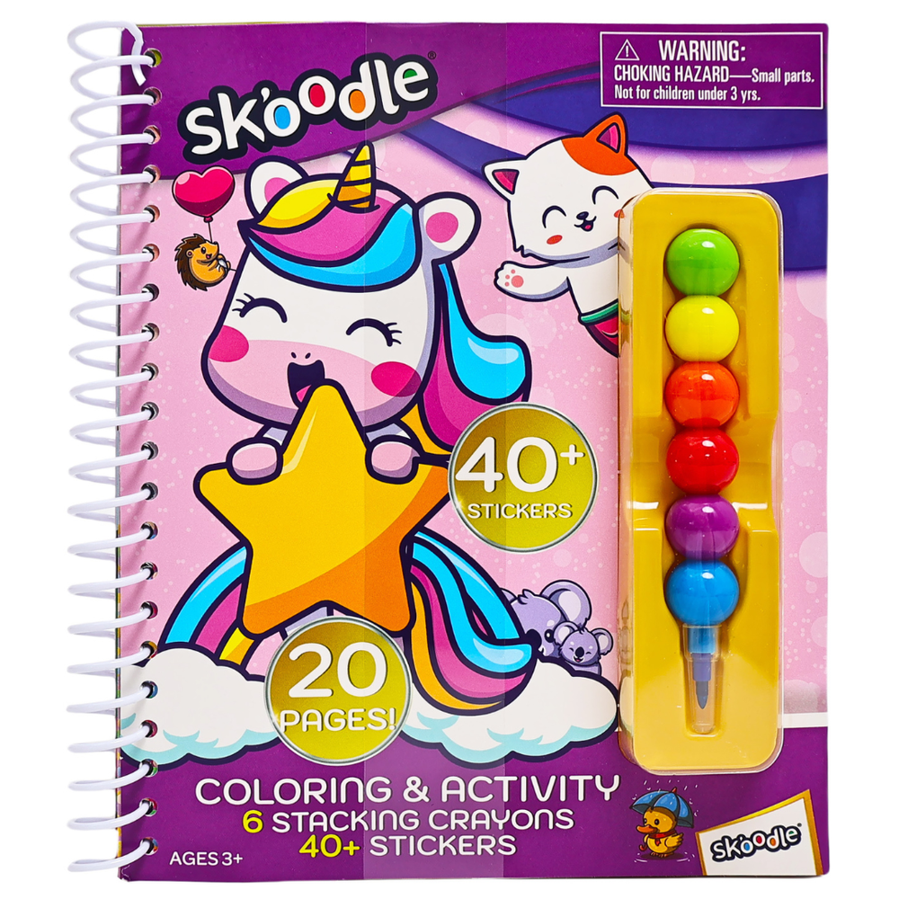 Skoodle Coloring & Activity Book With 6 Stacking Crayons - Multicolor