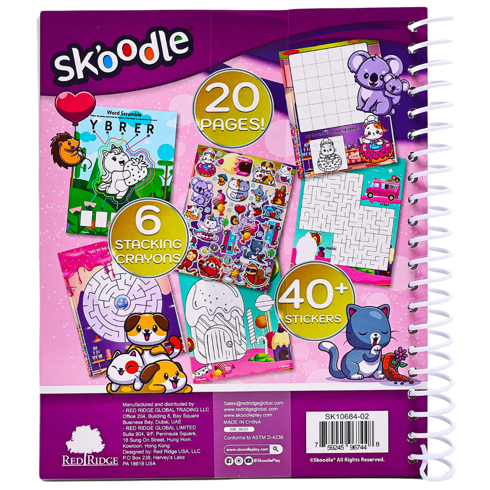 Skoodle Coloring & Activity Book With 6 Stacking Crayons - Multicolor