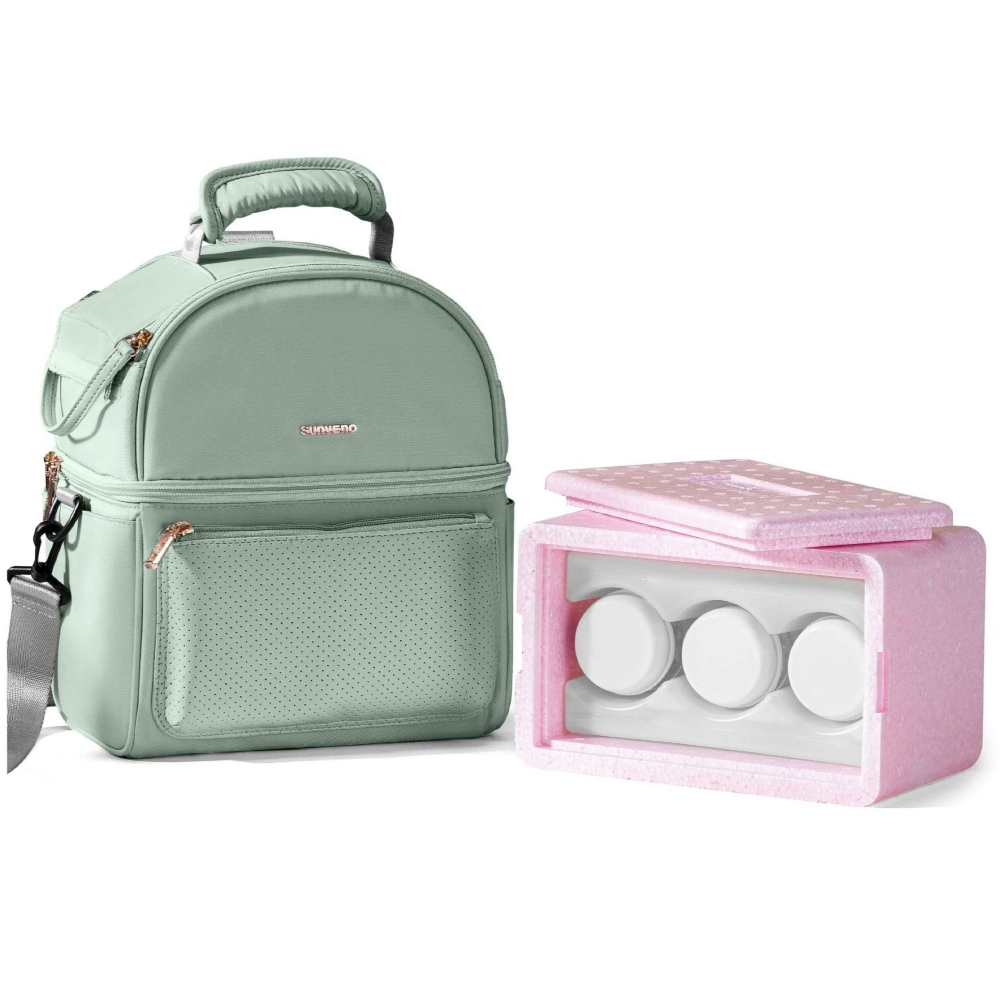 Sunveno - Breastmilk Cooler Bag With Insulation Box Set - Green