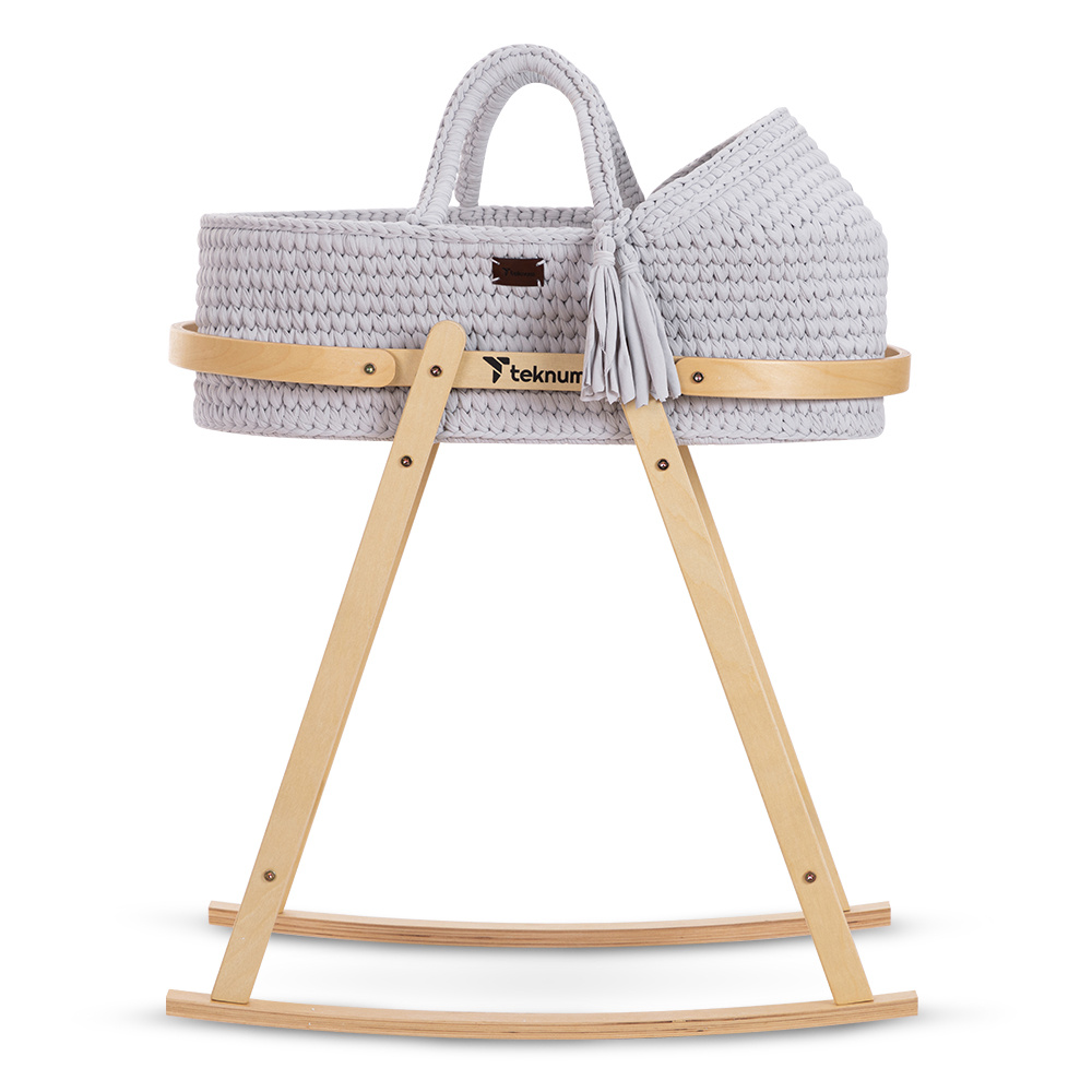 Teknum Rope Moses Basket With Stand - Multicolor