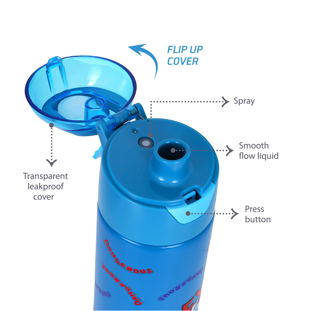 إيزي كيدز - زمزمية مياه فولاذية معزولة مع بخاخ - دينو - 640 مل