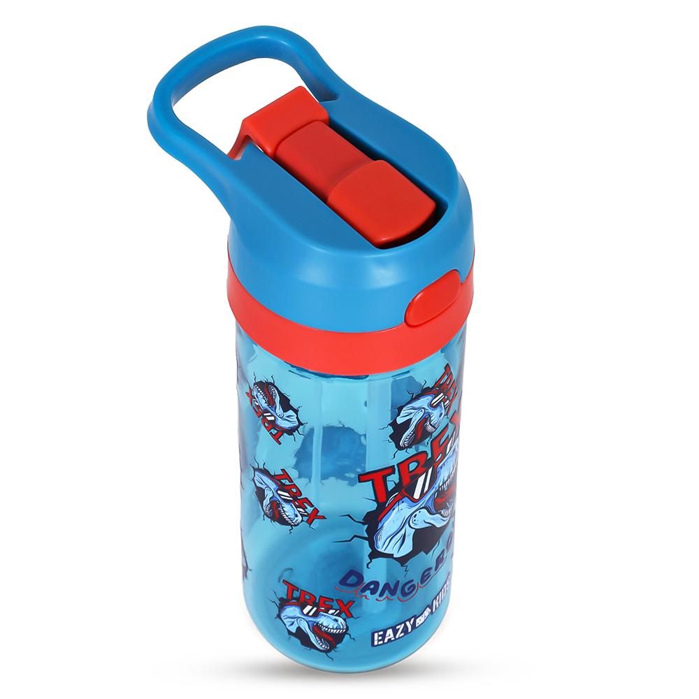 Eazy Kids - Tritan Water Bottle with Spray - Dino - Blue - 420ml