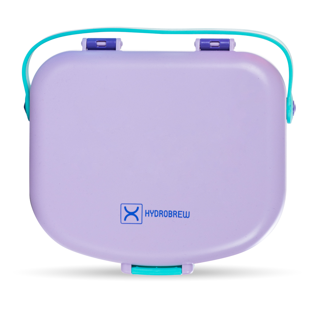 Hydrobrew - 4 Compartment Bento Lunch Box With Spoon & Fork Set - Lilac