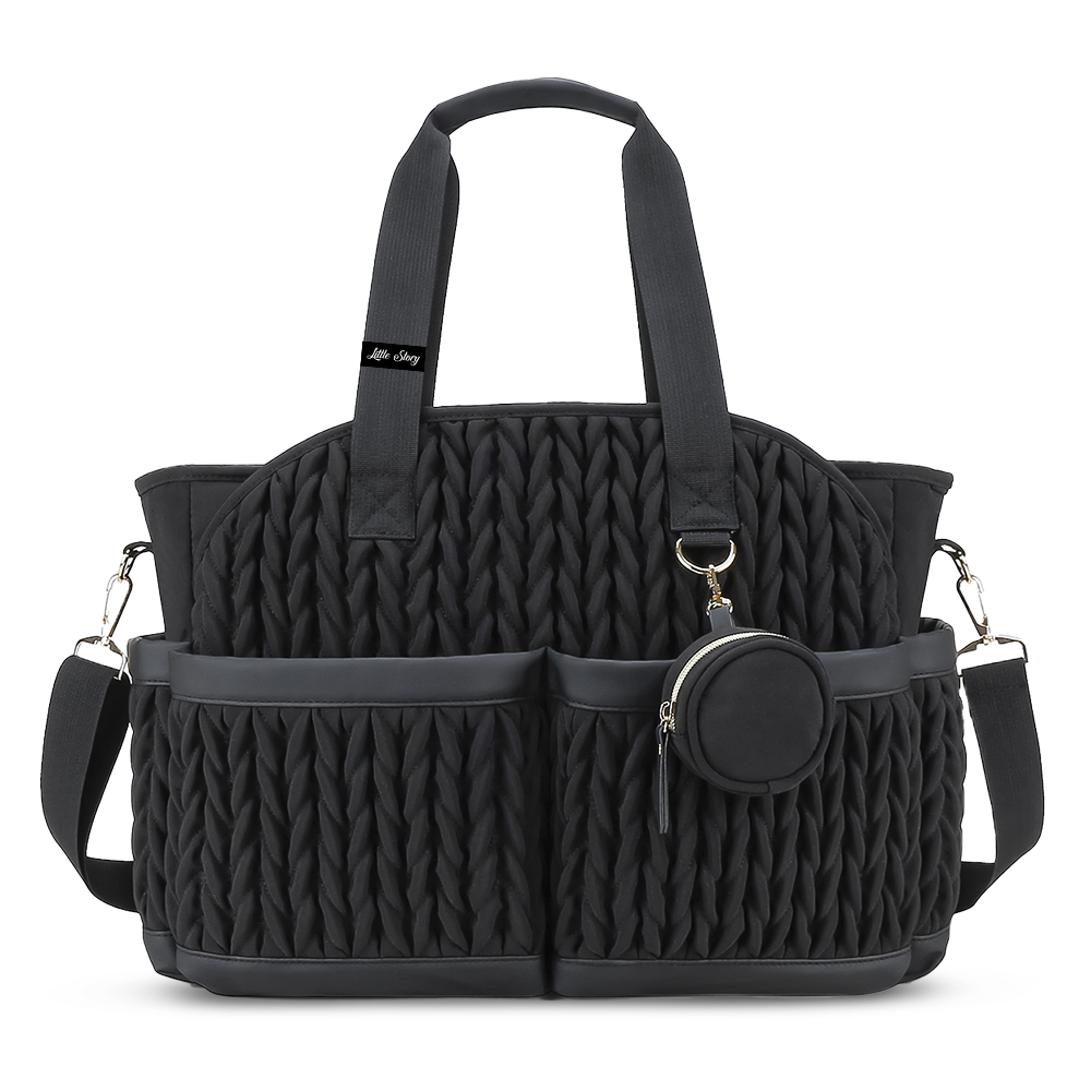 Little Story - Nova Diaper Tote With Pacifier Pod Set - Multicolor - 2 Pcs