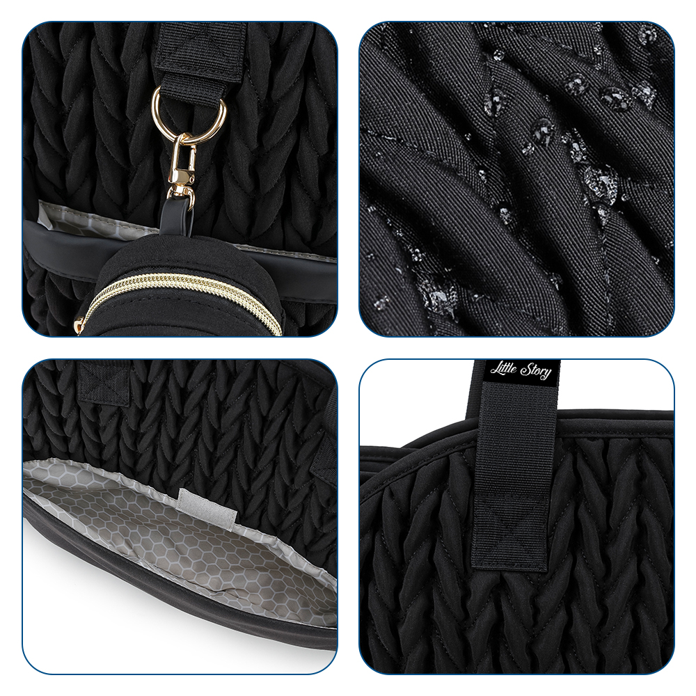 Little Story - Nova Diaper Tote With Pacifier Pod Set - Multicolor - 2 Pcs