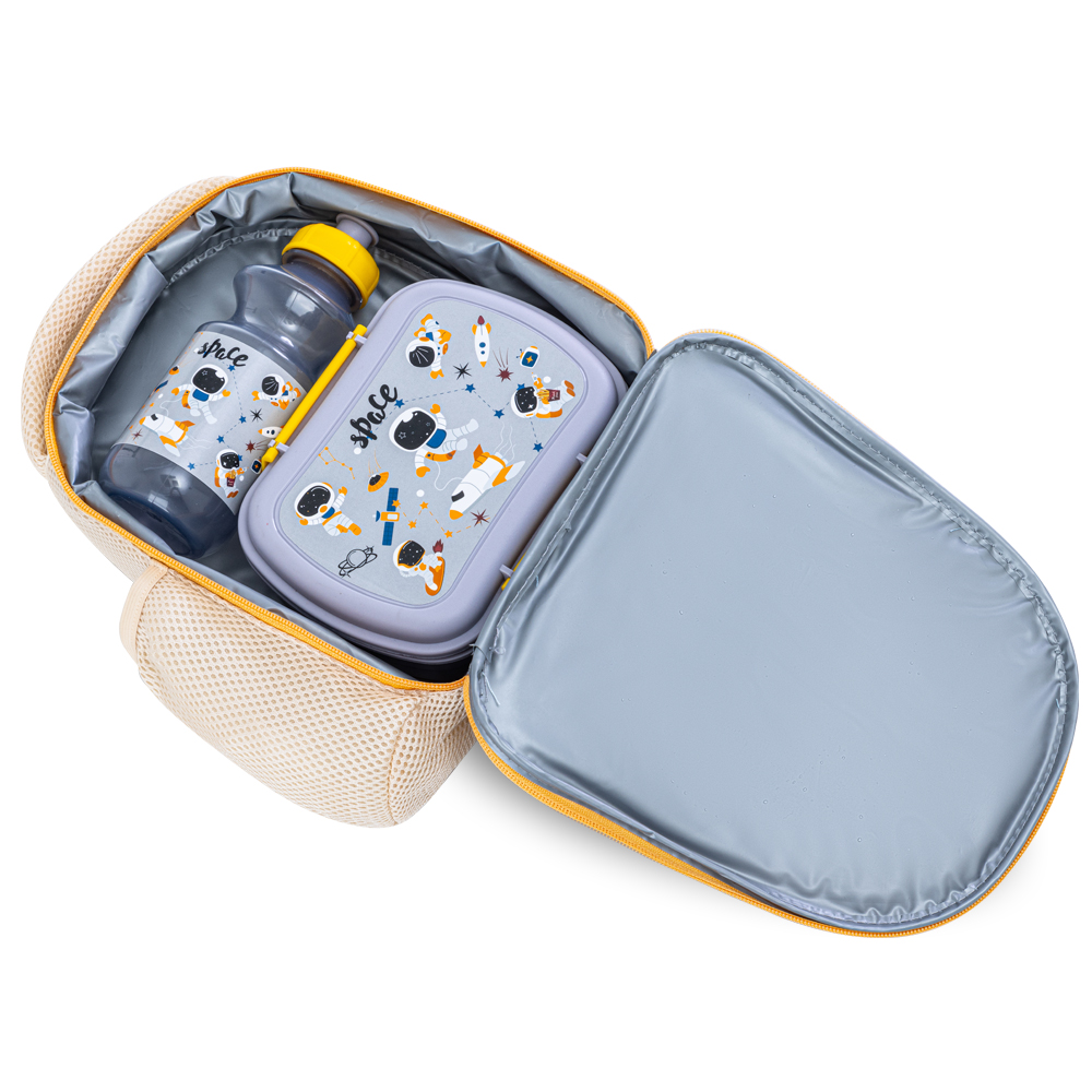 Nova Kids - Lunch Bag With Box & Water Bottle Set - Astronauts - 3 Pcs