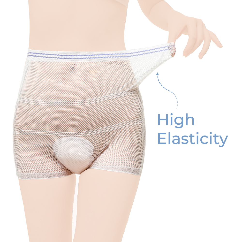 صن فينو - سمارت بيبي - طقم قطعتين - ملابس داخلية شبكية بعد الولادة - أبيض - ميديوم