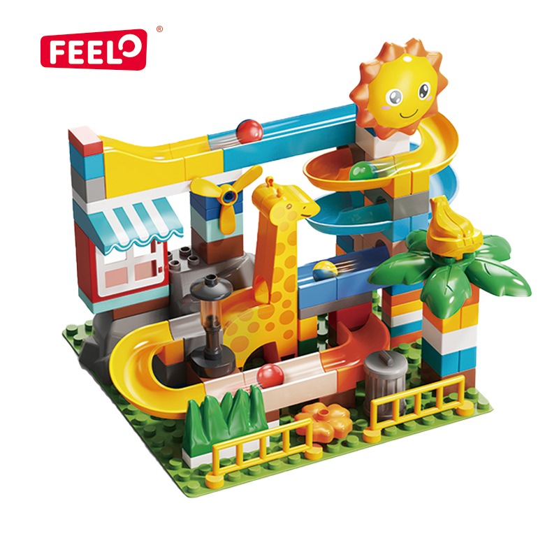 Feelo Giraffe Slide Big Building Block Set - Multicolor - 99 Pcs