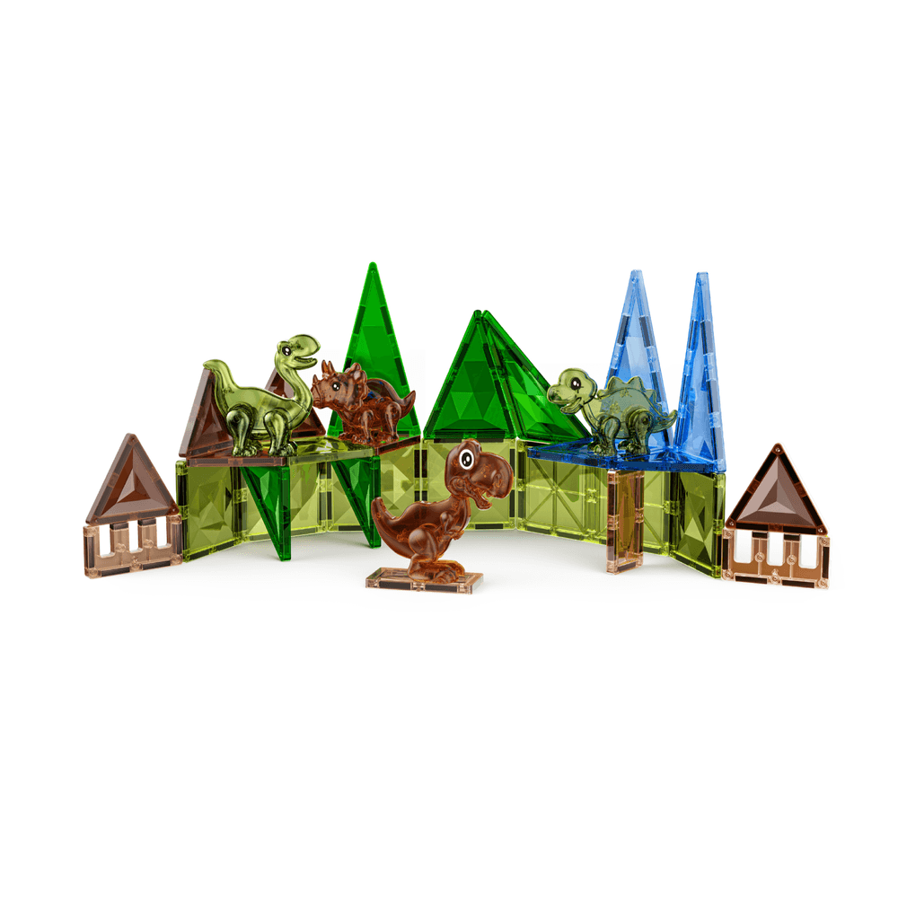 Magnetic Fields - Dinosaur 3D Diamond Magnetic Tiles Set - 30 Pcs