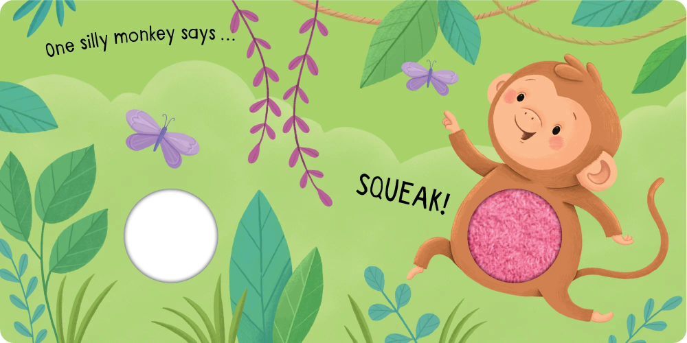 Edu Fun - Squeaky Plush Board Book - Five Silly Monkeys