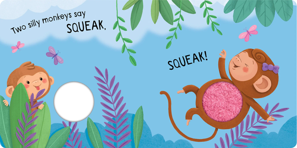 Edu Fun - Squeaky Plush Board Book - Five Silly Monkeys
