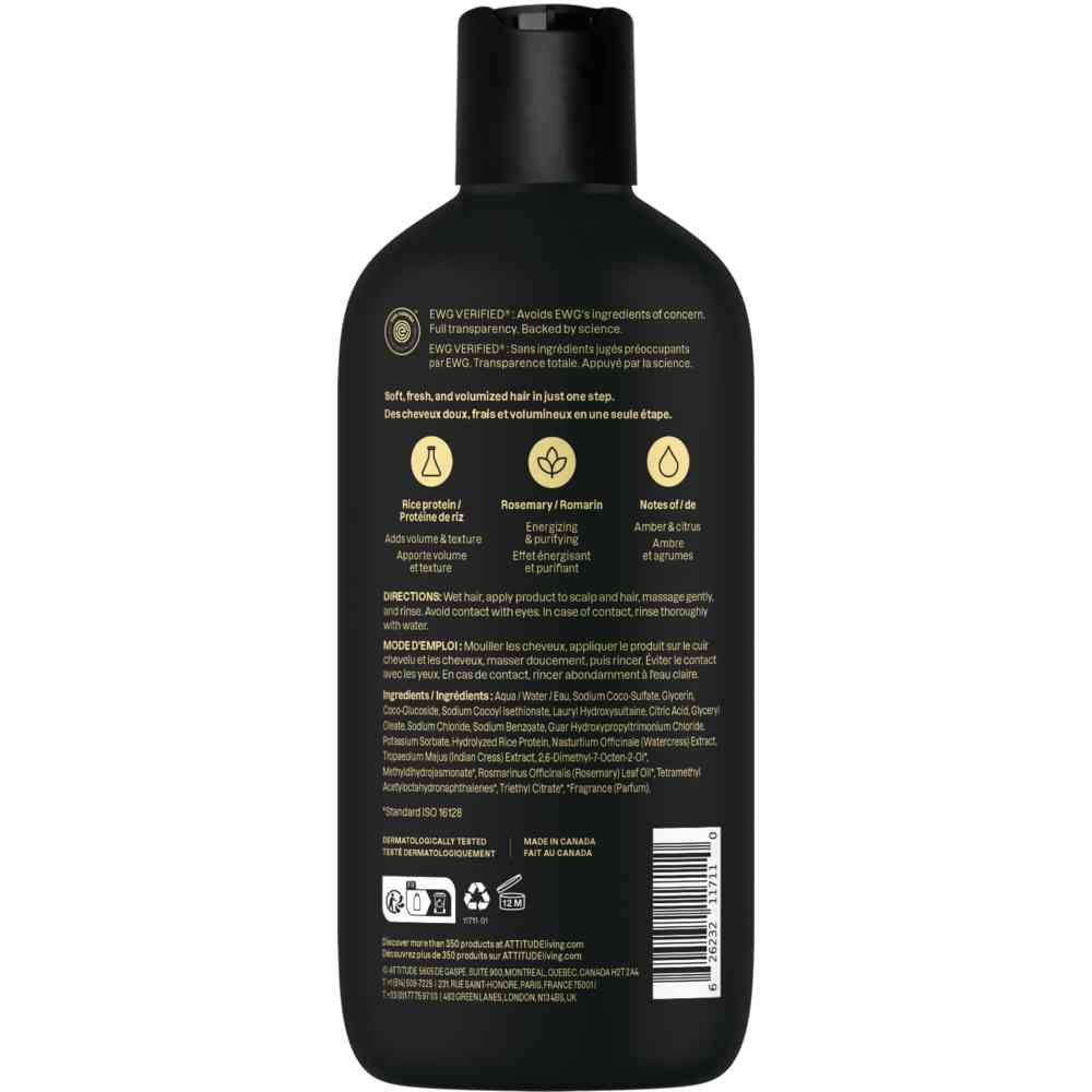 Attitude Men's Super Leaves 2-In-1 Volume Shampoo And Conditioner - Amber And Citrus - 415 ml