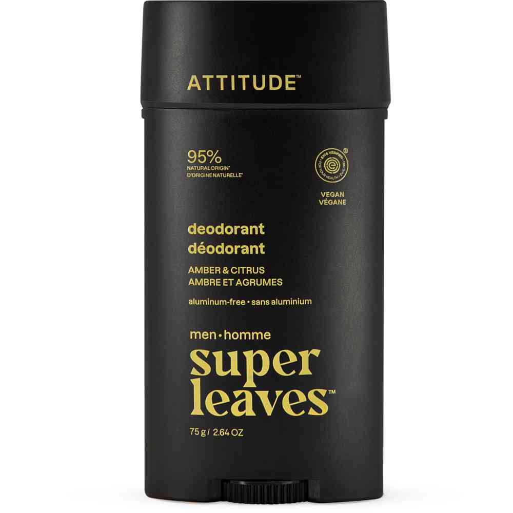Attitude Men's Super Leaves Deodorant - Amber And Citrus - 75 gm
