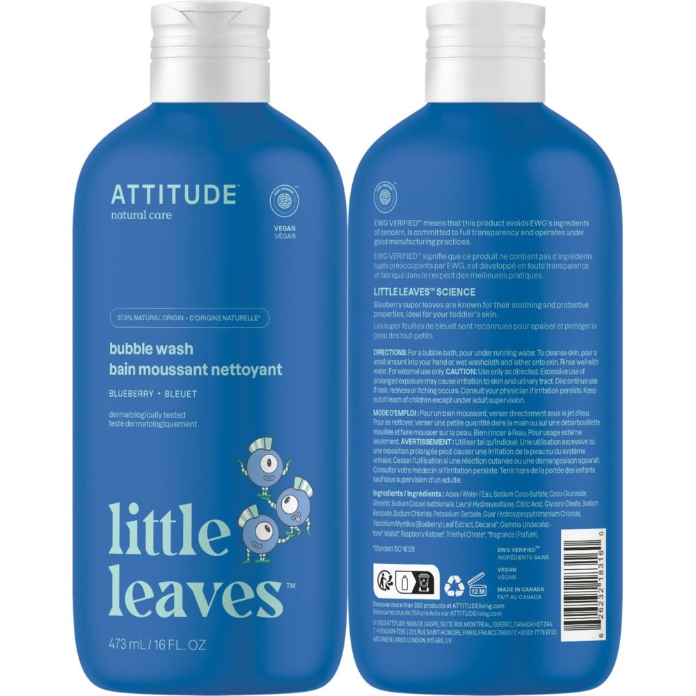 Attitude Kids Little Leaves Bubble Wash - 473 ml
