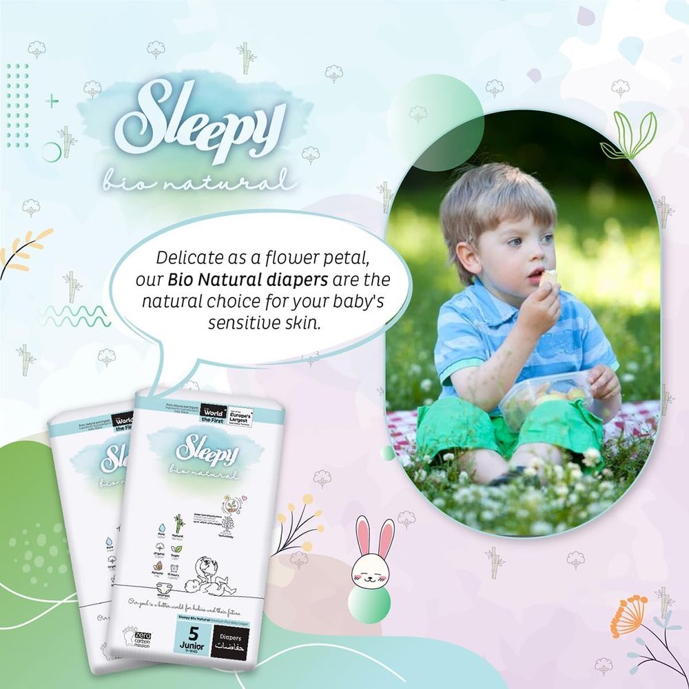 سليبى - حفاضات أطفال بيو ناتشورال بريميوم بلس - مقاس 5 للأطفال - 11-18 كجم - 200 قطعة
