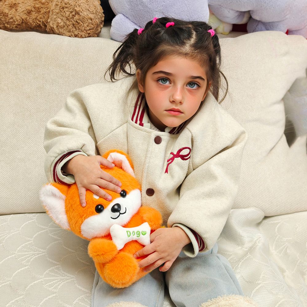 Toto Toys - Plush Soft Toy-Dog 23 Cm - Orange