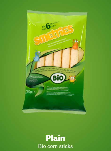 Smelties - Organic Corn Sticks 30g - Pack of 16