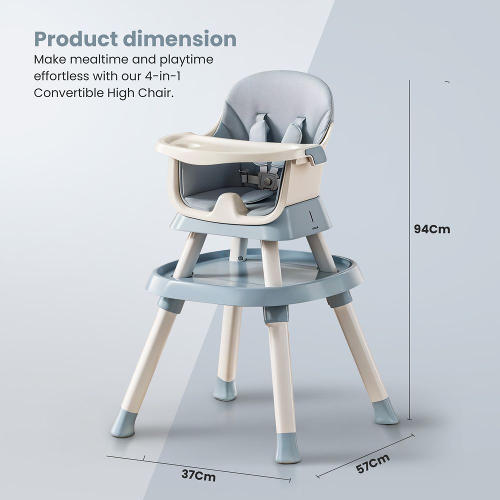 بايبي - كرسي طعام مرتفع قابل للتحويل 6 في 1 للأطفال