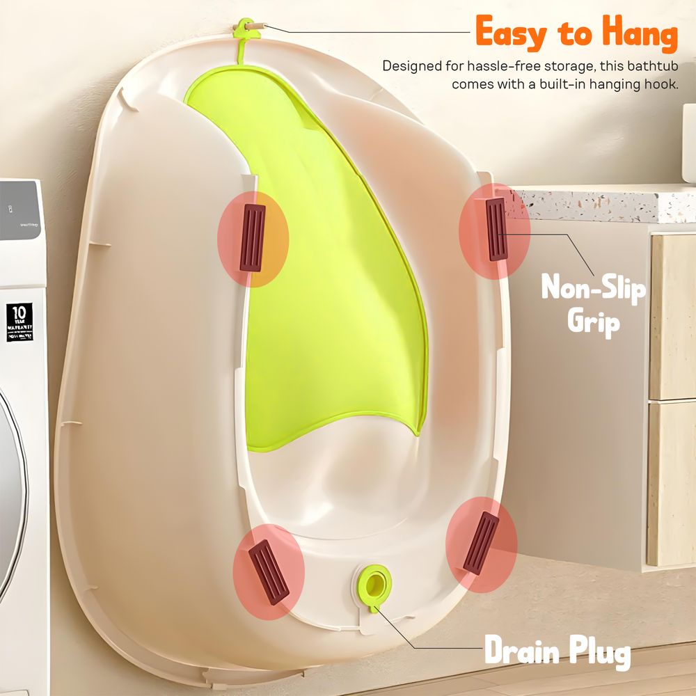 بايبي - حوض استحمام للأطفال مع دعامة مضادة للانزلاق - متعدد الألوان