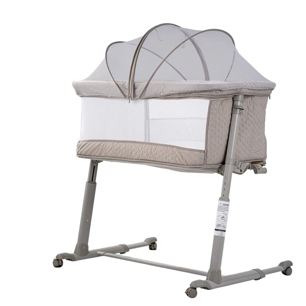 Baybee Bedside Baby Crib Grey