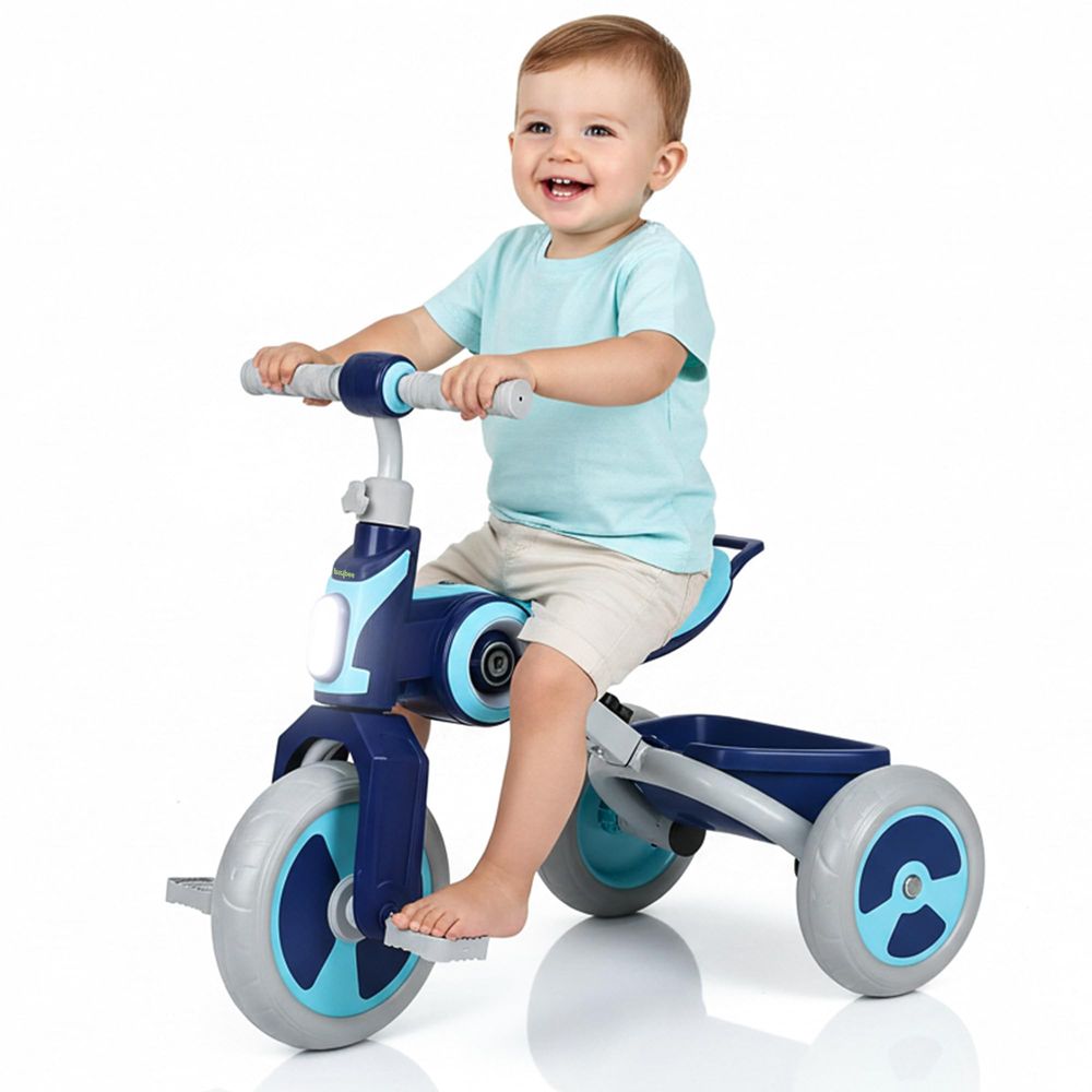 بايبي - دراجة ثلاثية العجلات للأطفال سبيرا مع إضاءة LED وموسيقى