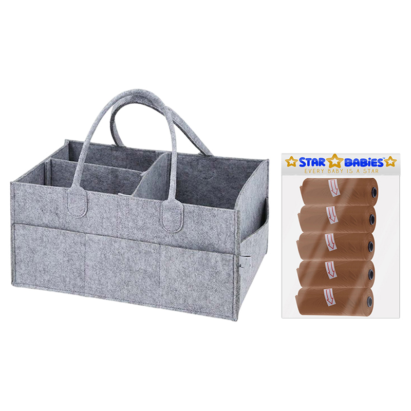 ستار بيبيز - سلة حفاضات مع أكياس حفاضات معطرة - 5 رول - قد يختلف اللون