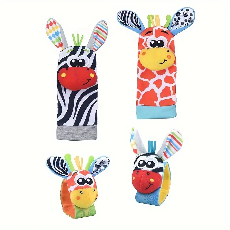 Factory Price - Wrist Rattle And Foot Finder Socks - Animal Design L