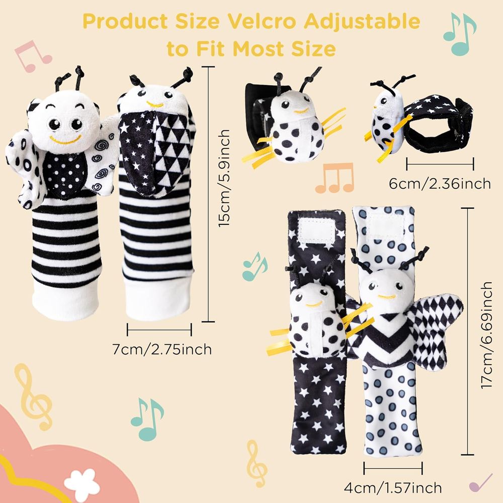 Factory Price - Wrist Rattle And Foot Finder Socks - Animal Design O