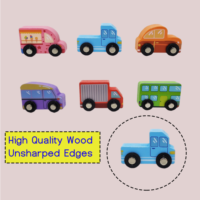 Factory Price - Wooden Mini Car Set - A - 6 Pcs