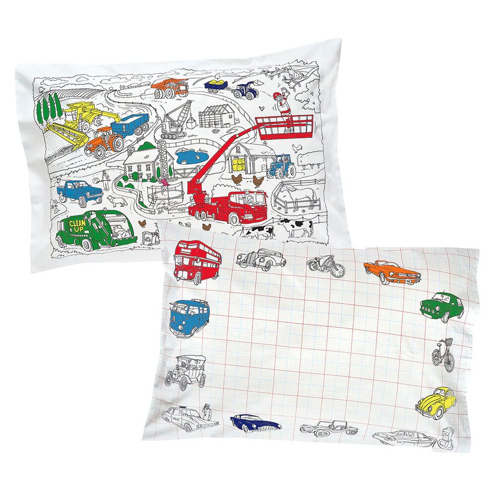 Eat Sleep Doodle - Working Wheels Pillowcase Set