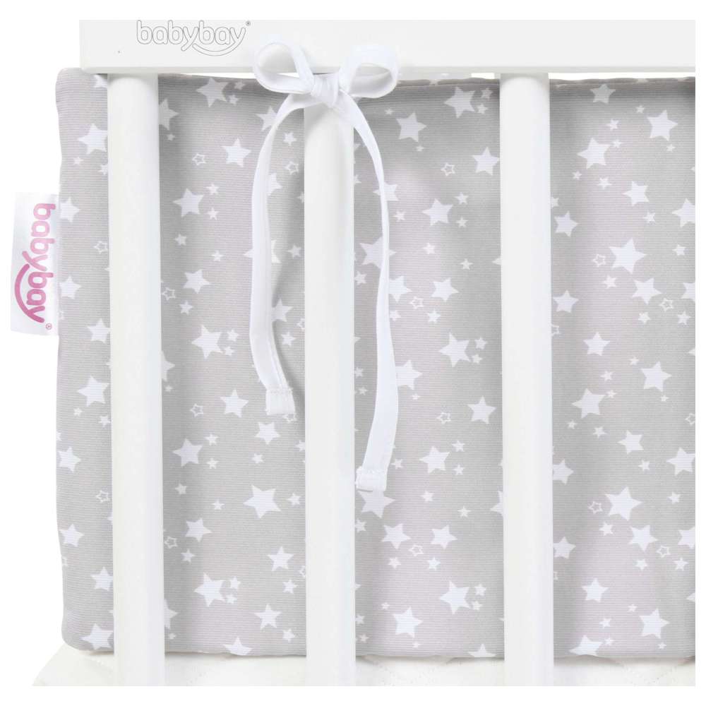 Babybay Pique Babynest - Perl Grey Stars White