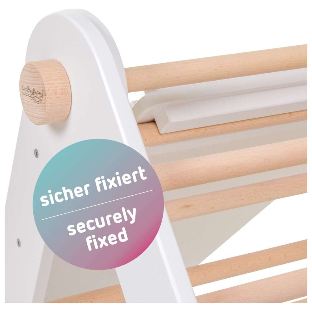 Babybay - 2-In-1 Littlefoot Climbing Ladder & Slide - White Varnished