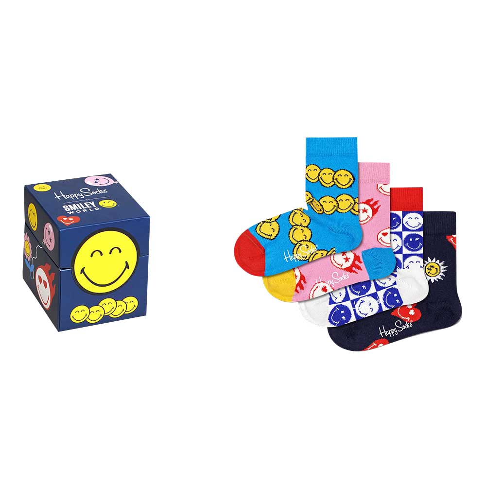 Happy Socks - Kid's Smiley World Socks - Pack of 4