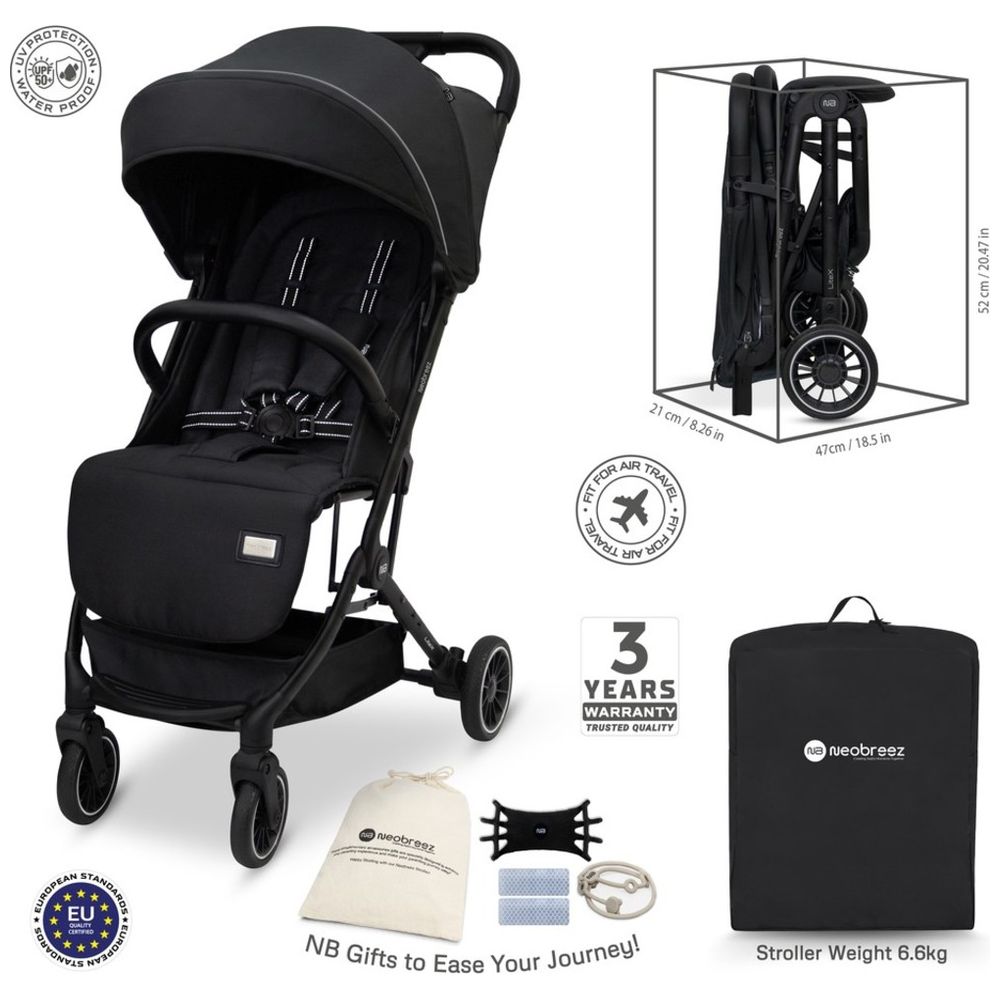 Neobreez - Litex Compact Cabin Stroller Travel Stroller - Black